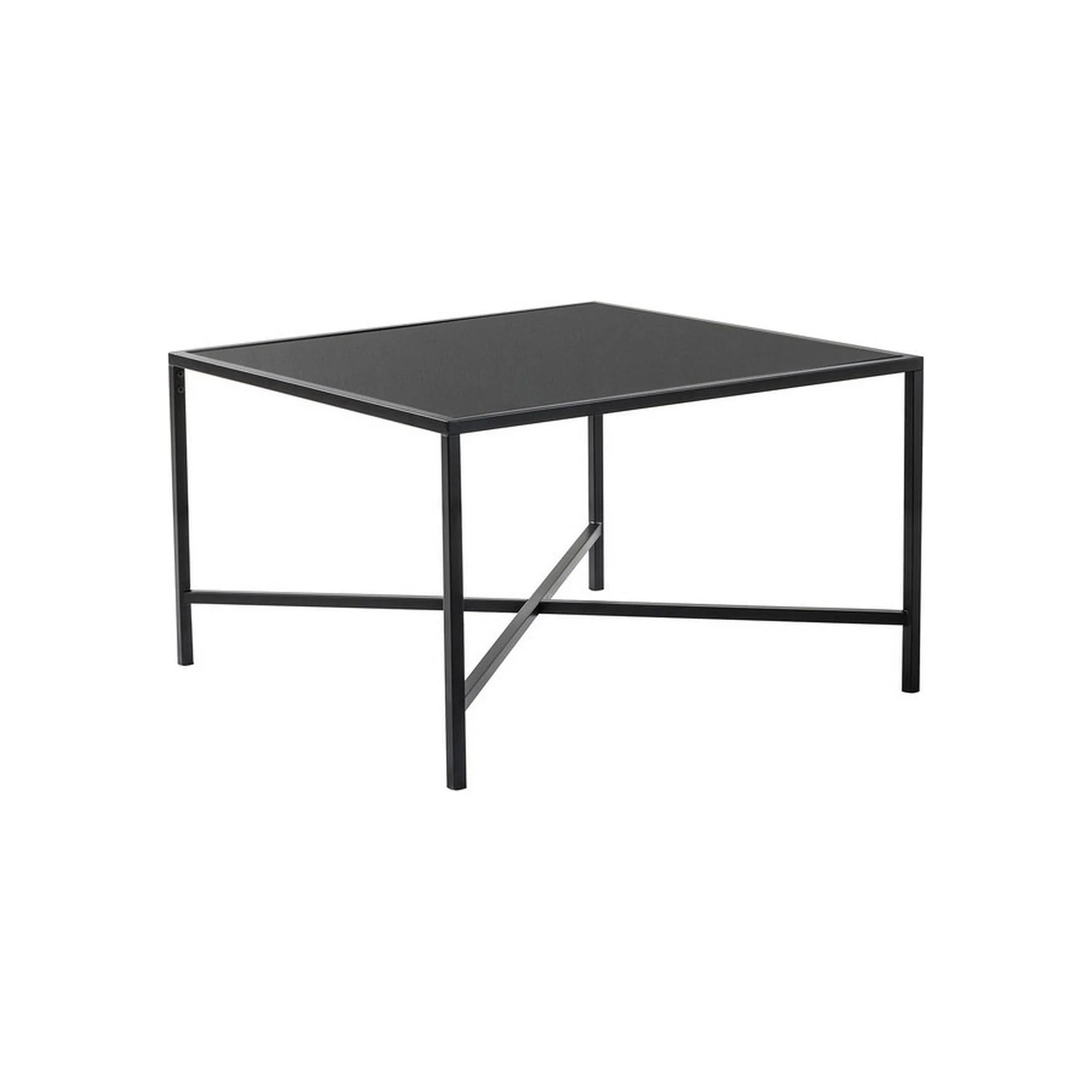 Masuta cafea OSAKA C, negru, sticla securizata/metal, 80x80x50 cm