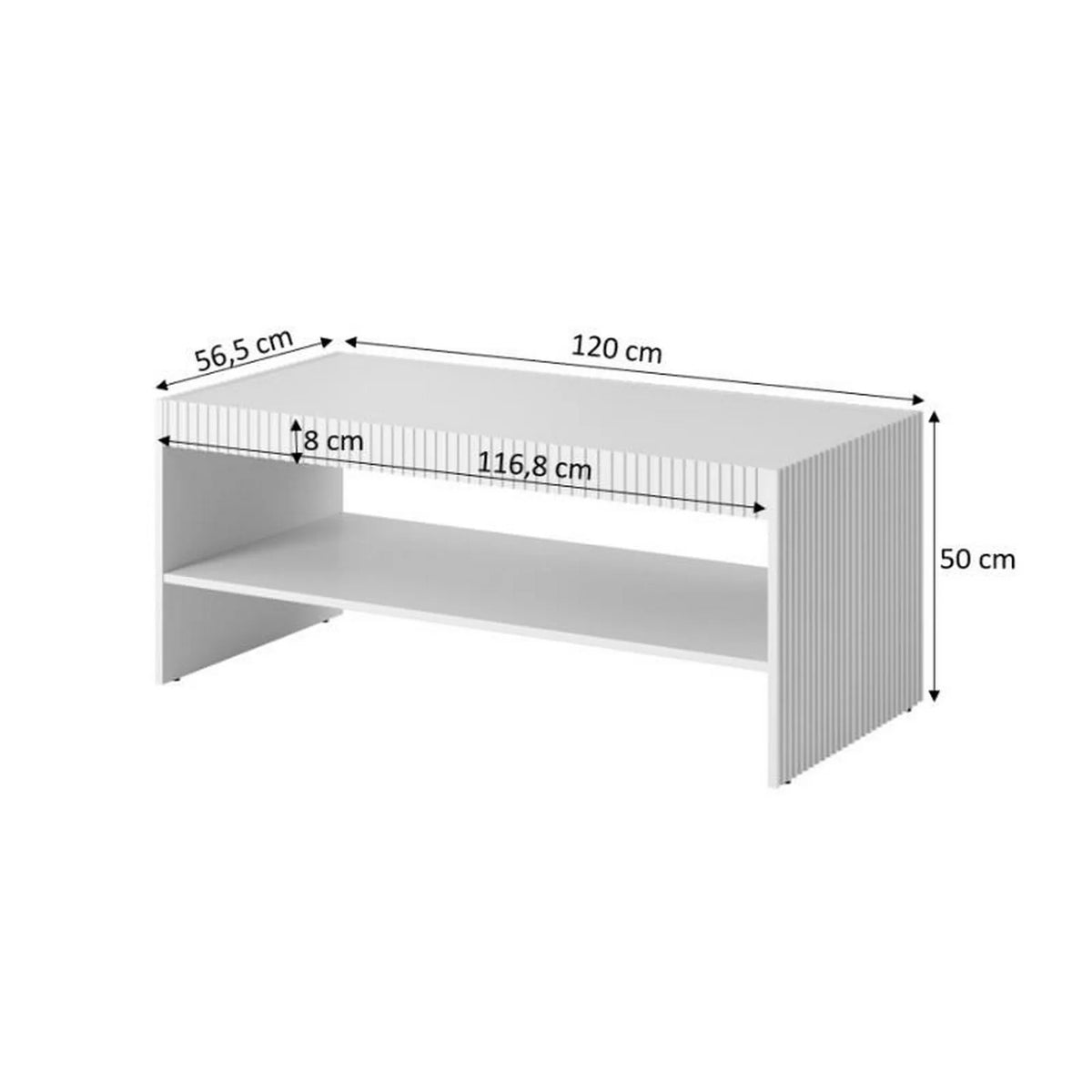 Masuta cafea PAFOS, alb, PAL laminat, 120x56.5x50 cm