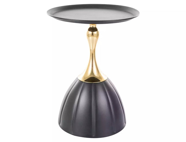 Masuta cafea PIANA, negru/auriu, metal, 38x50 cm