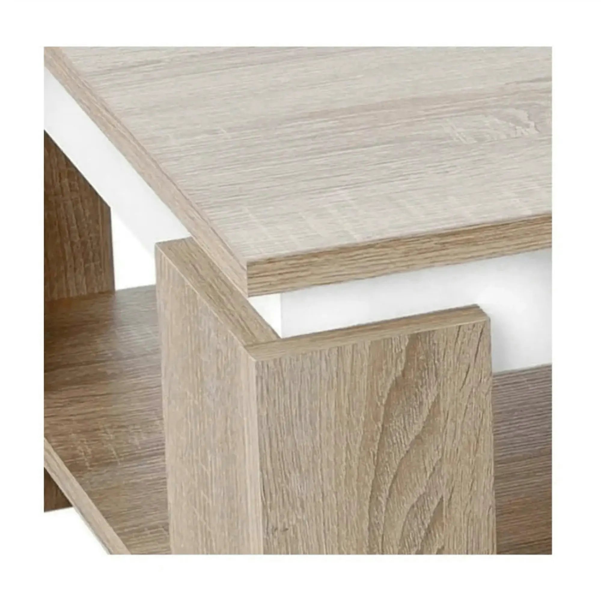 Masuta cafea PIANI, stejar sonoma/alb, 90x60x41 cm