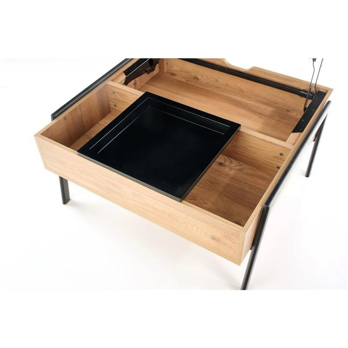Masuta cafea PODIUM, stejar/negru, 85x80x43/64 cm