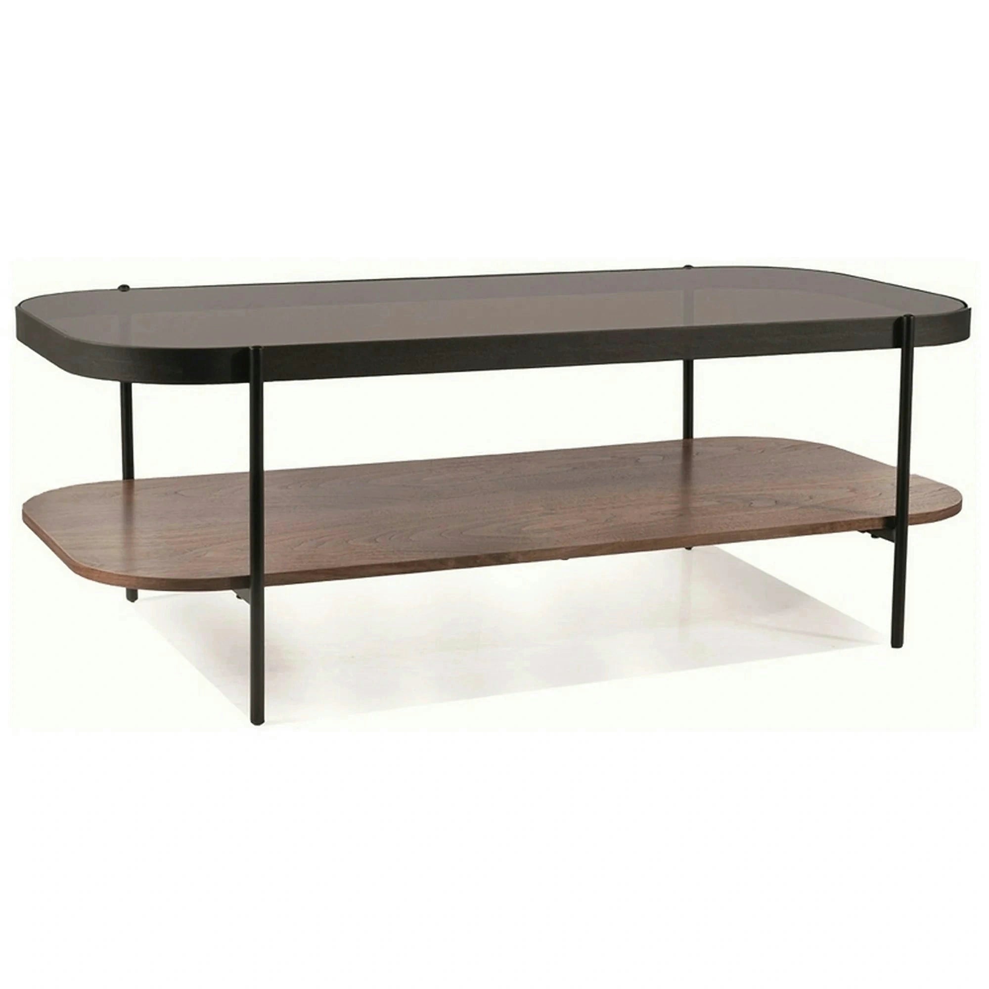 Masuta cafea PRIMA A, nuc/negru, 120x58x43 cm