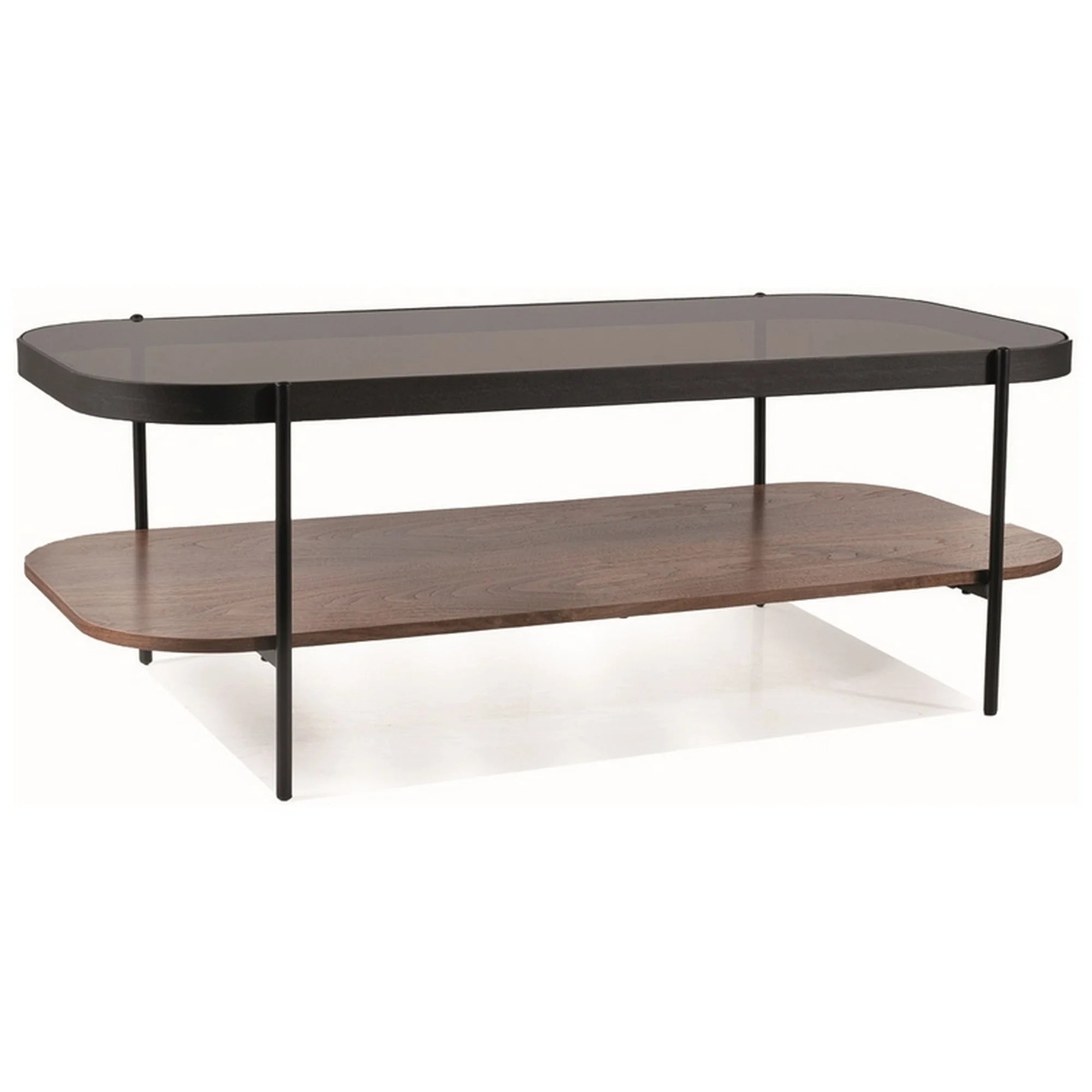 Masuta cafea PRIMA A, nuc/negru, 120x58x43 cm