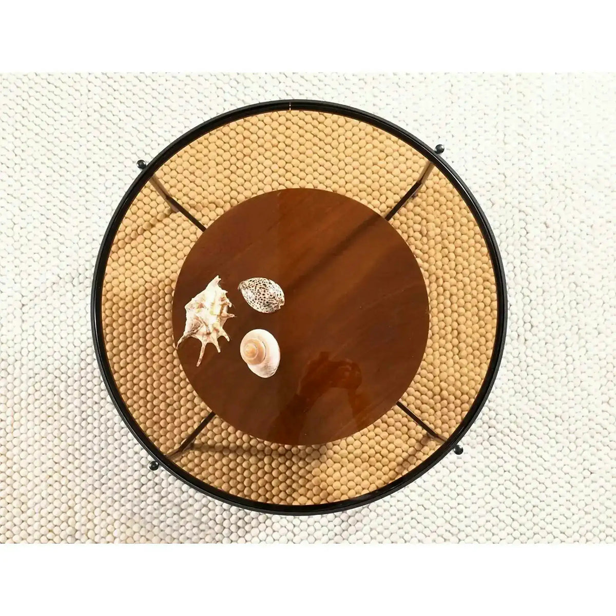 Masuta cafea PRIMA B, nuc/negru, 74x43 cm