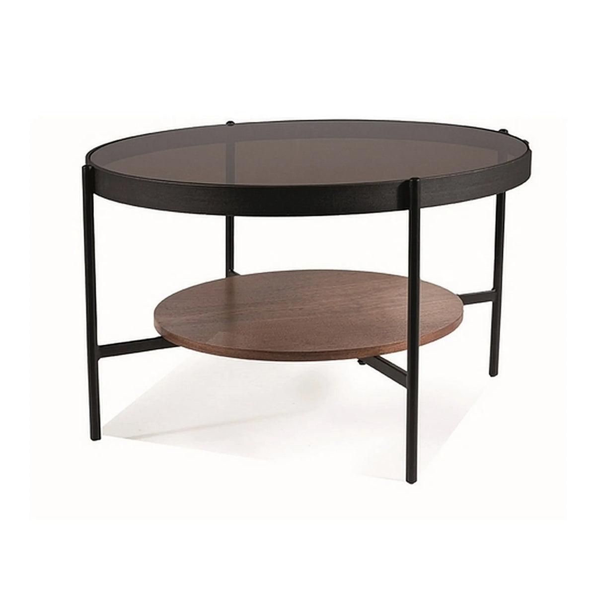 Masuta cafea PRIMA B, nuc/negru, 74x43 cm
