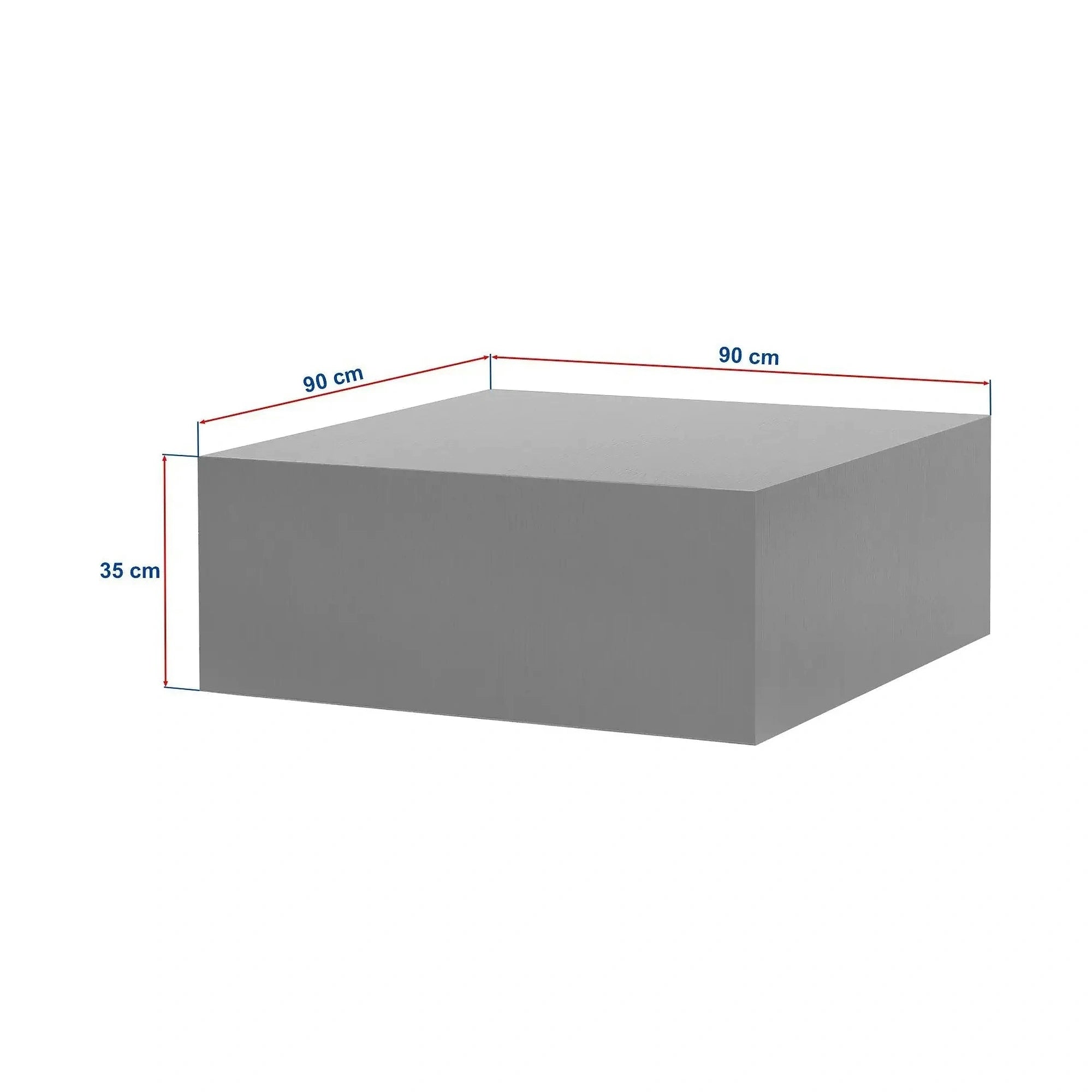 Masuta cafea PRIZMA, alb cu efect de marmura, 90x90x35 cm