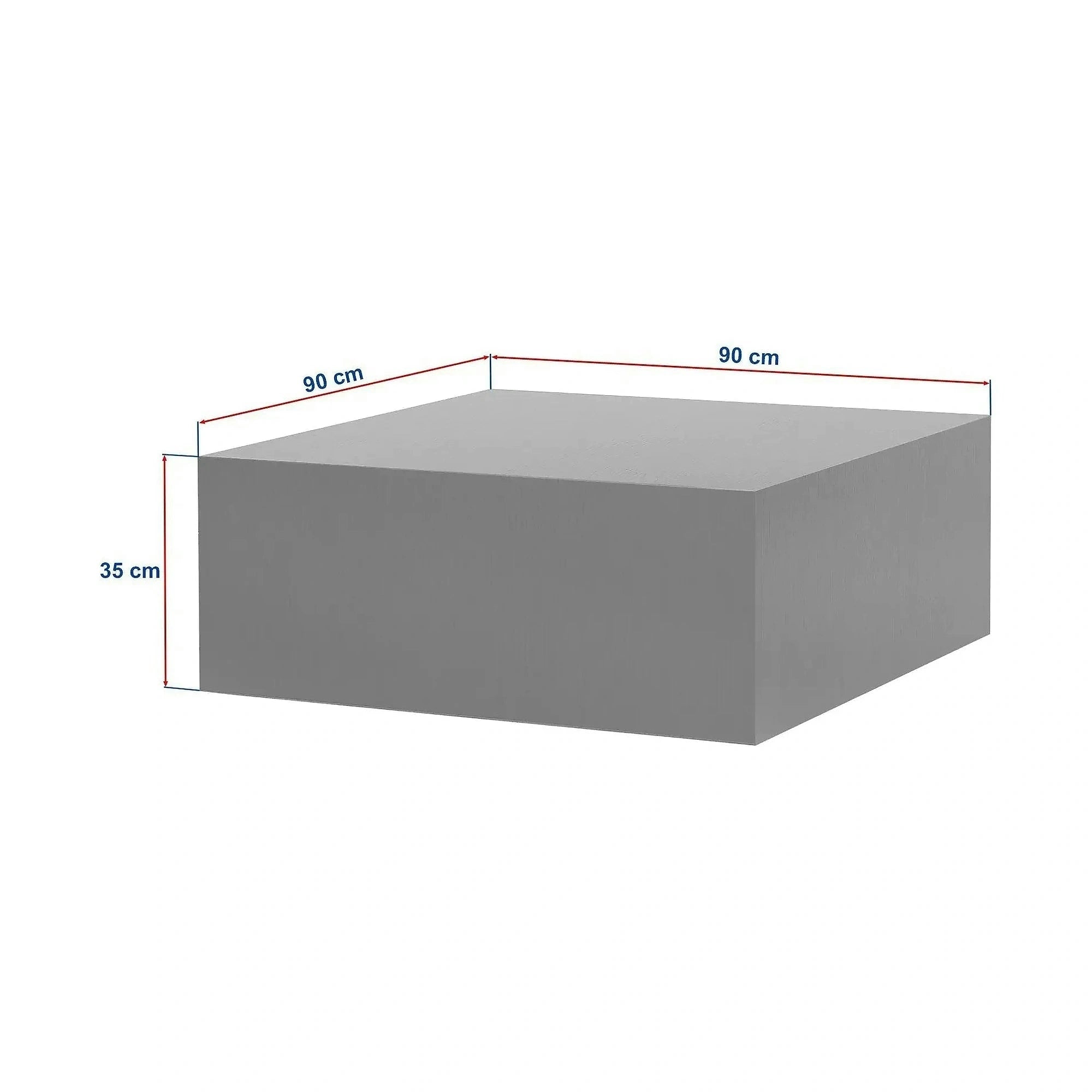 Masuta cafea PRIZMA, alb cu efect de marmura, 90x90x35 cm