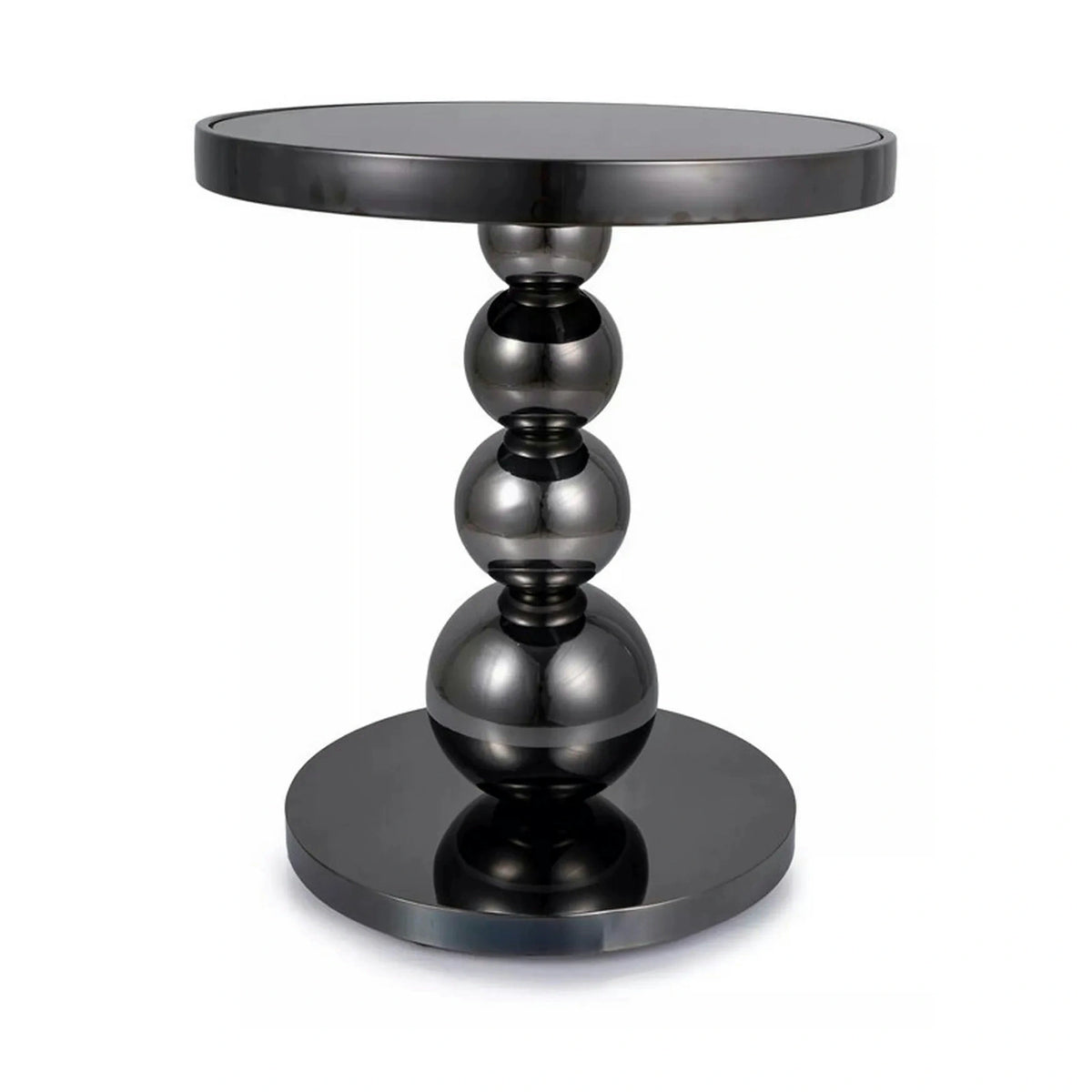 Masuta cafea RIMA, negru, sticla/metal, 50x56 cm