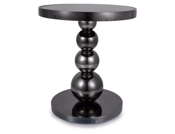 Masuta cafea RIMA, negru, sticla/metal, 50x56 cm