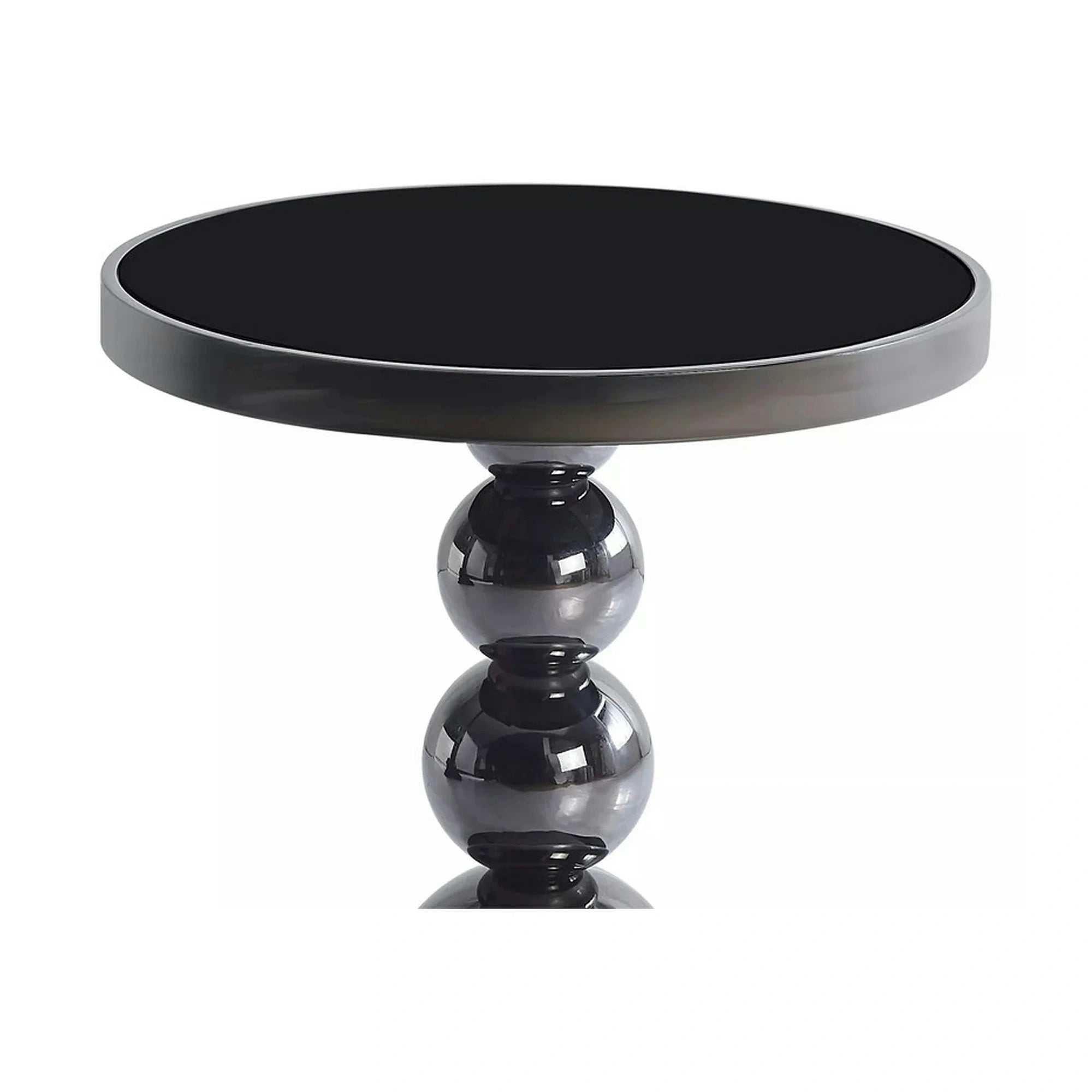 Masuta cafea RIMA, negru, sticla/metal, 50x56 cm