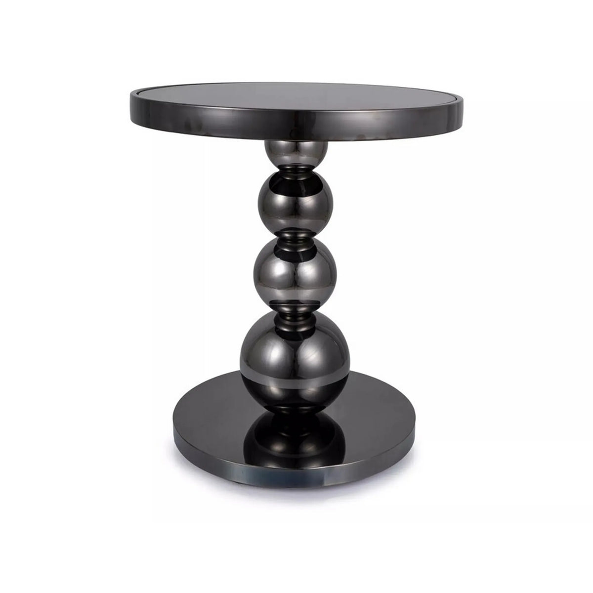 Masuta cafea RIMA, negru, sticla/metal, 50x56 cm