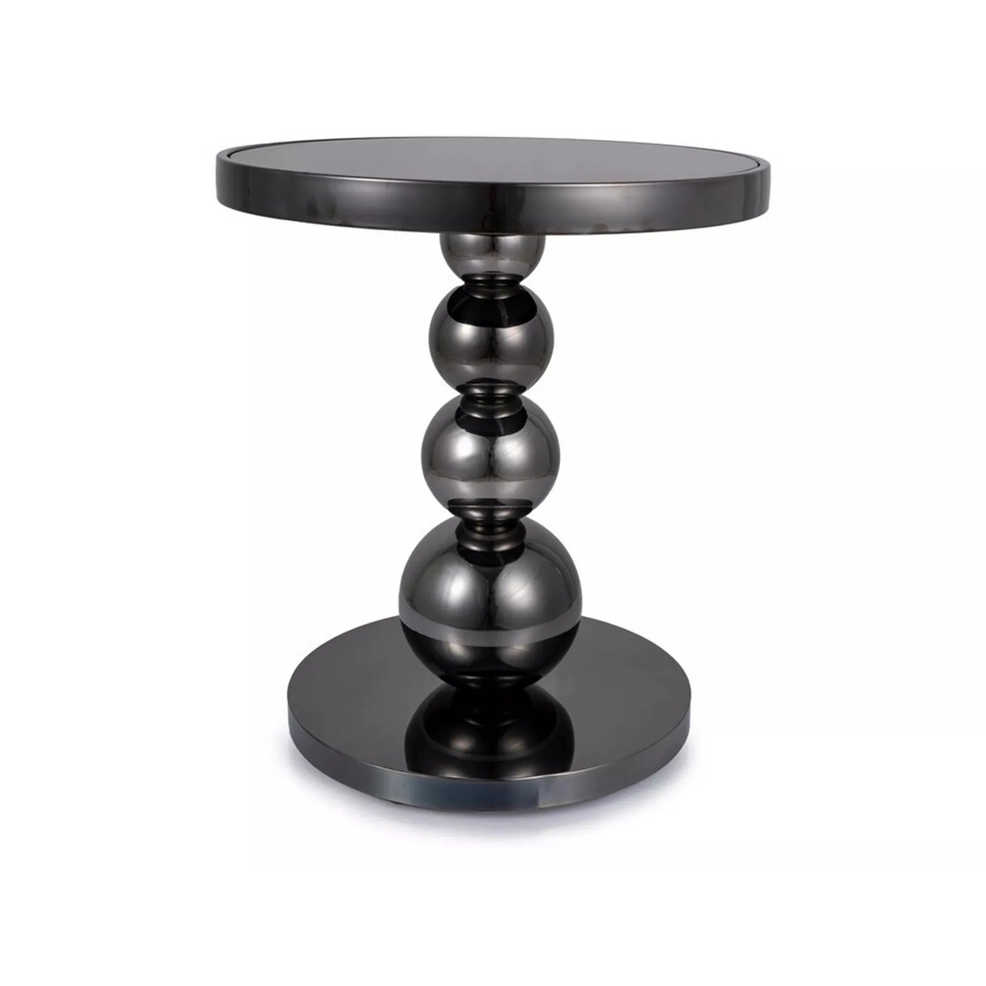 Masuta cafea RIMA, negru, sticla/metal, 50x56 cm