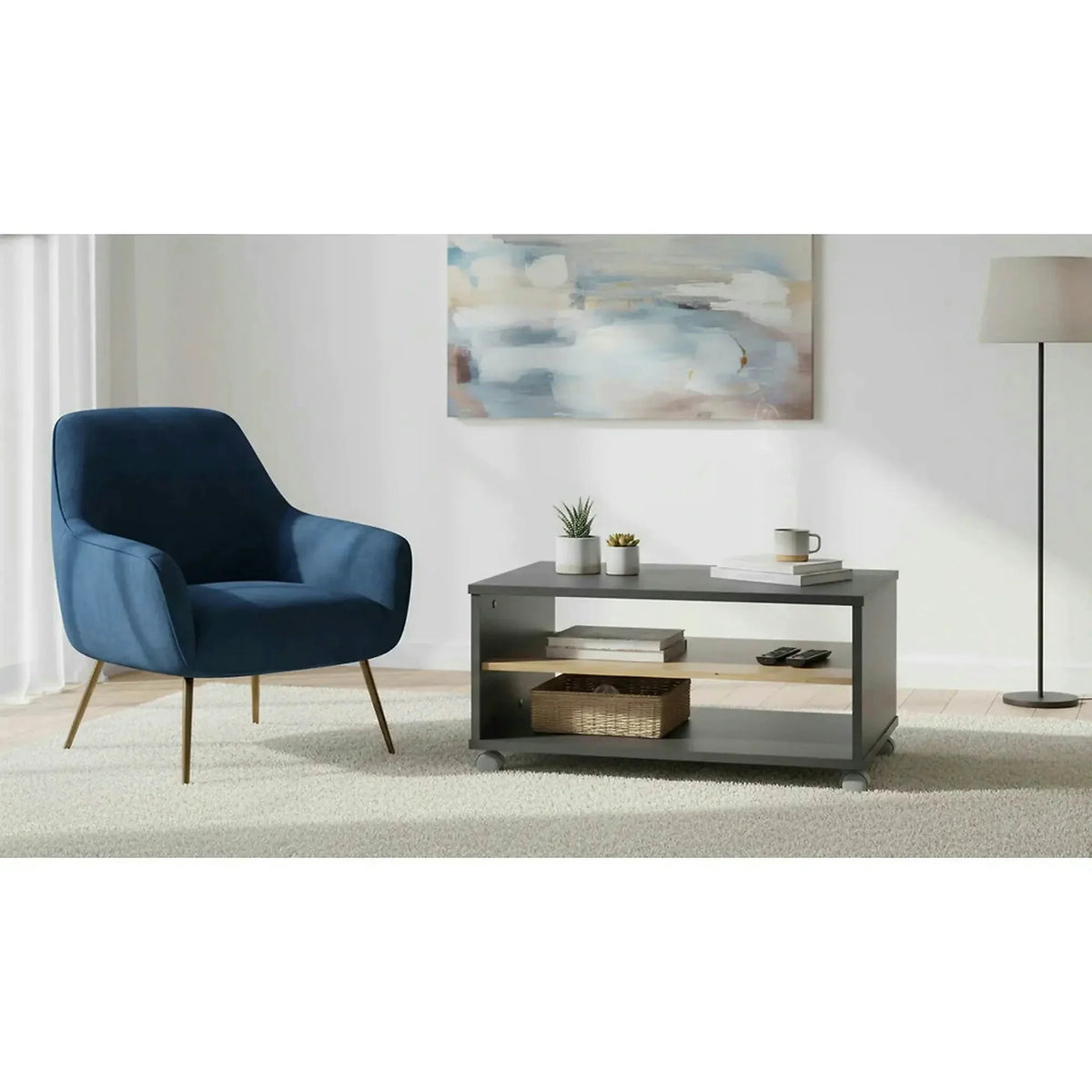 Masuta cafea RIOMA NEW TYP 32, gri grafit/stejar artisan, DTD laminat, 90x60x45 cm