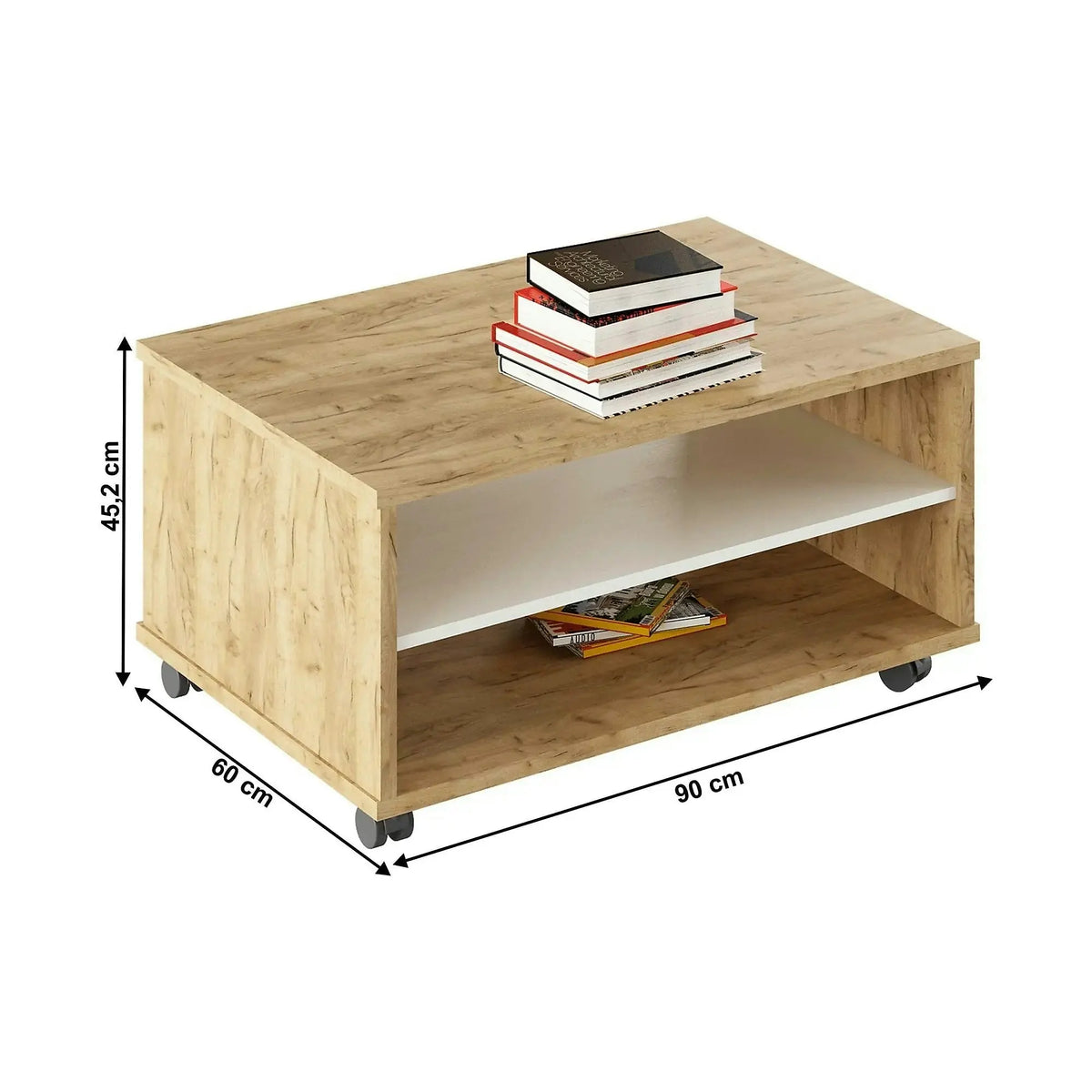 Masuta cafea RIOMA TYP 32, stejar artisan/alb, DTD laminat, 90x60x45 cm