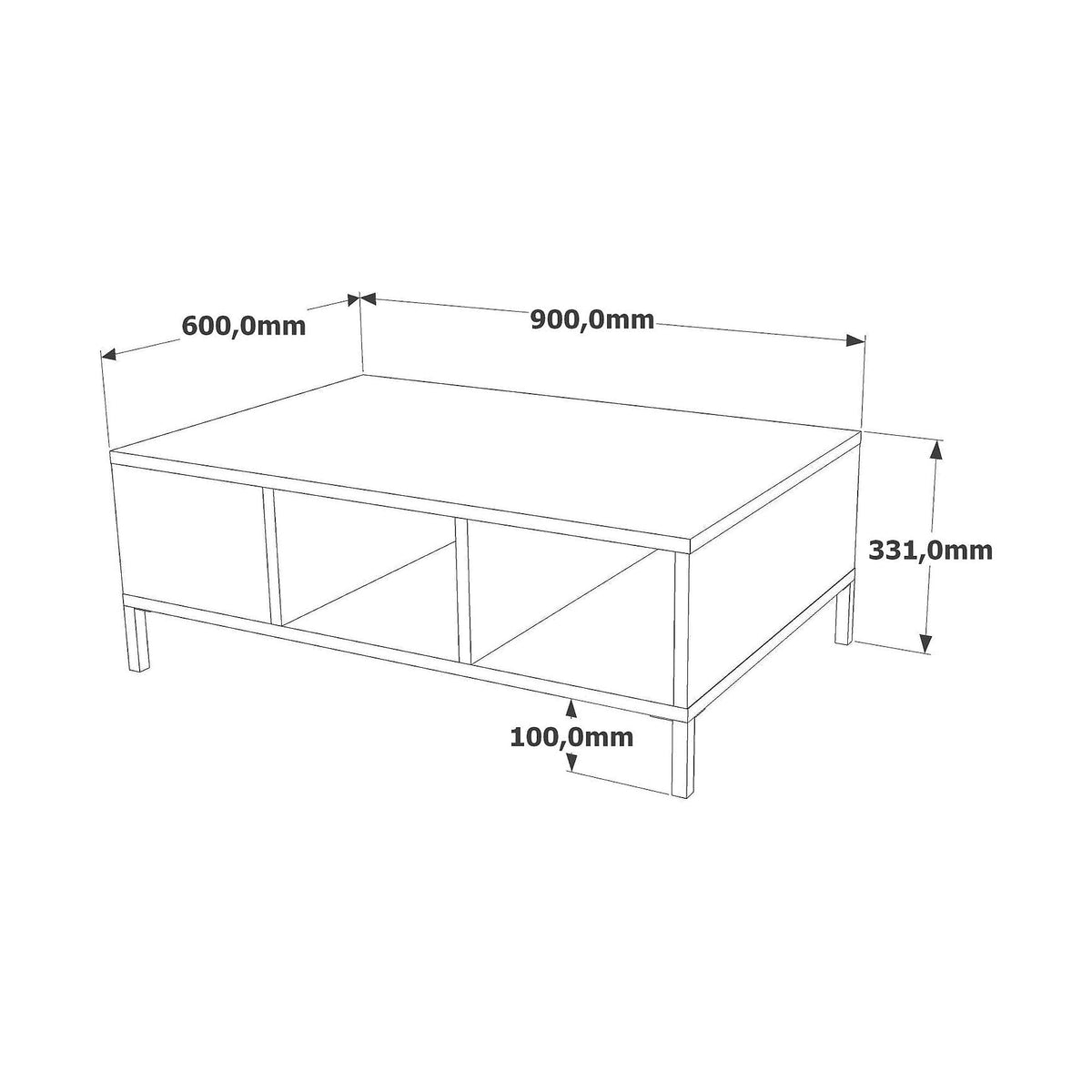 Masuta cafea RL2-AA, gri/stejar, PAL melaminat, 90x60x33 cm