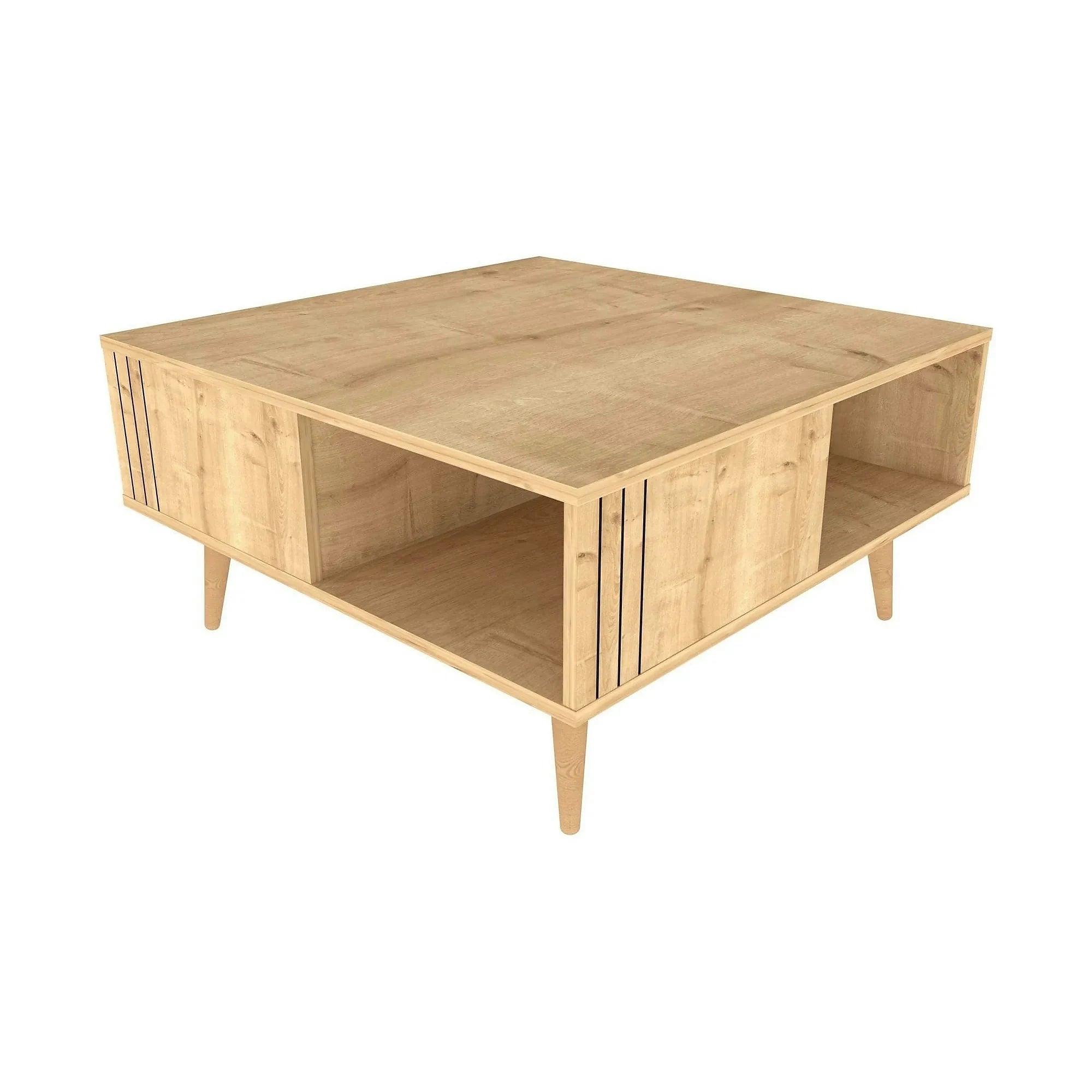 Masuta cafea Ronas, stejar, PAL melaminat, 90x90x46.5 cm