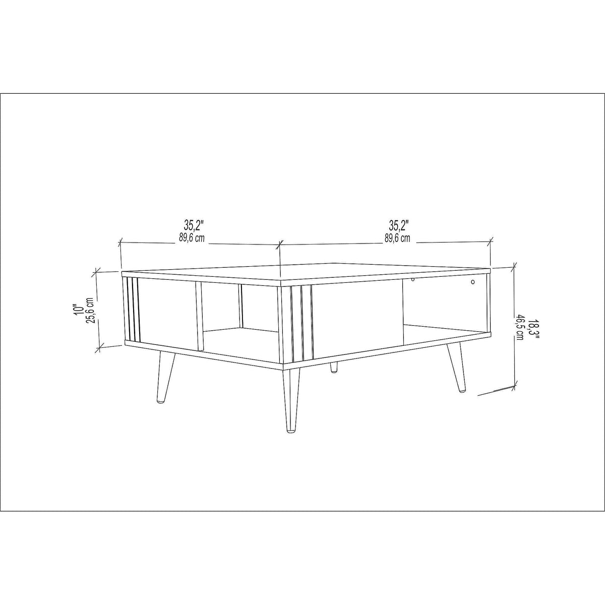Masuta cafea Ronas, stejar, PAL melaminat, 90x90x46.5 cm