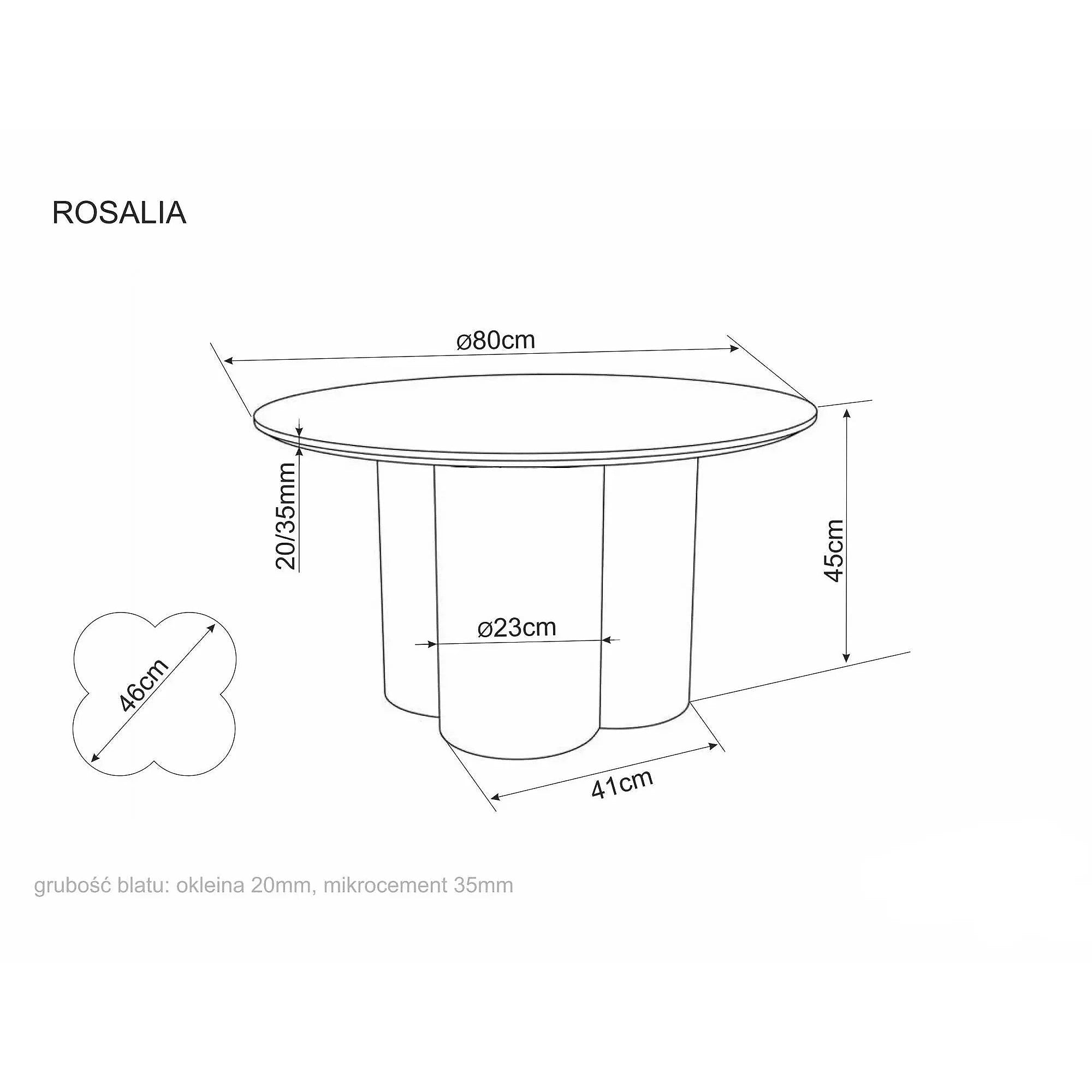 Măsuță cafea ROSALIA, bej închis mat, MDF, 80x80x45 cm