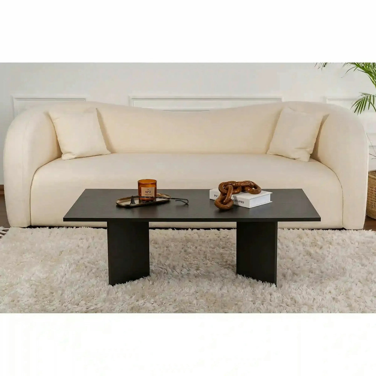 Masuta cafea SABIN, negru, PAL melaminat, 119x60x40 cm