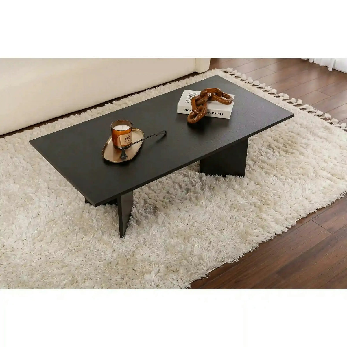 Masuta cafea SABIN, negru, PAL melaminat, 119x60x40 cm