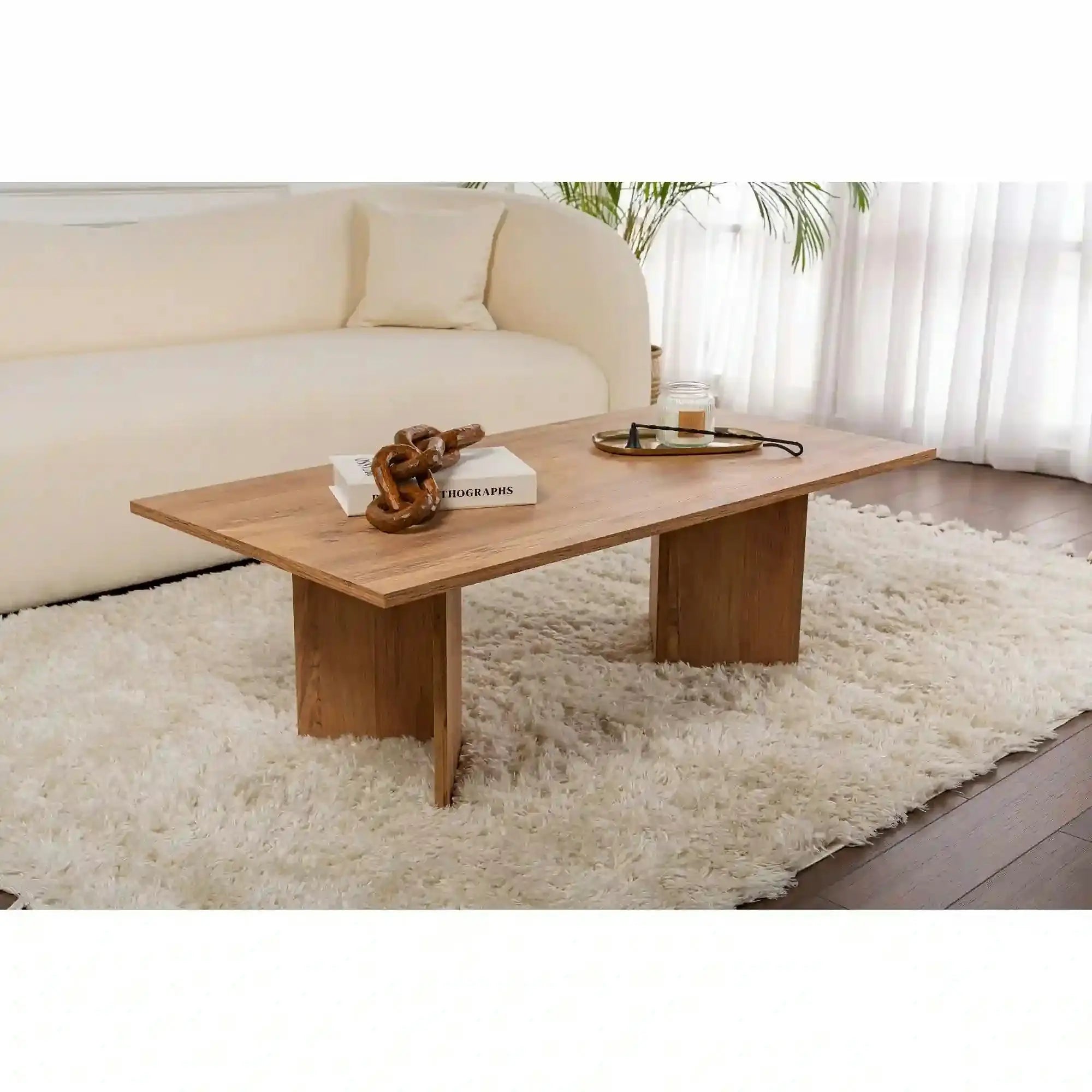 Masuta cafea SABIN, pin, PAL melaminat, 119x60x40 cm