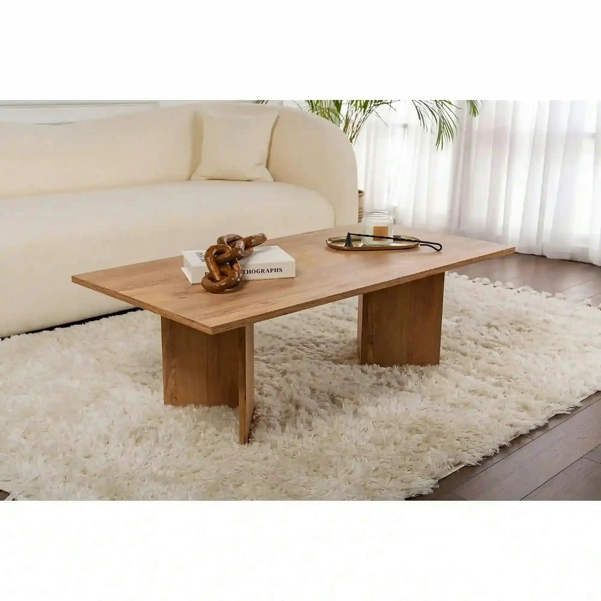 Masuta cafea SABIN, pin, PAL melaminat, 119x60x40 cm