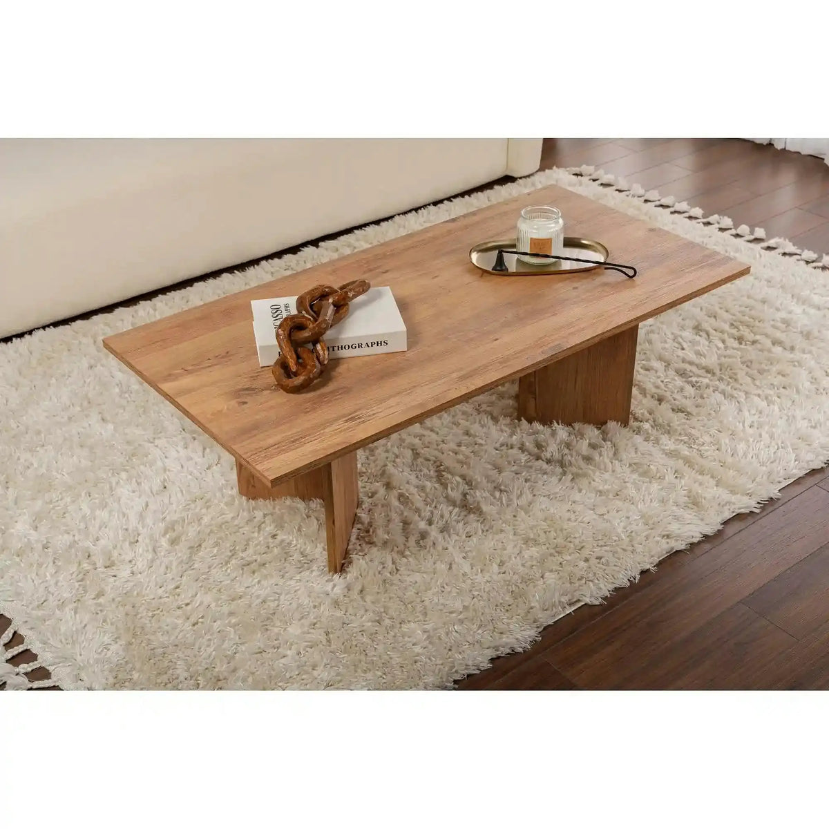 Masuta cafea SABIN, pin, PAL melaminat, 119x60x40 cm