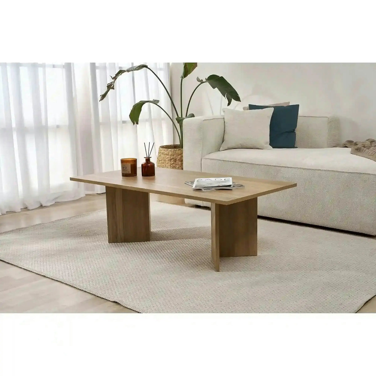 Masuta cafea SABIN, stejar inchis, PAL melaminat, 119x60x40 cm