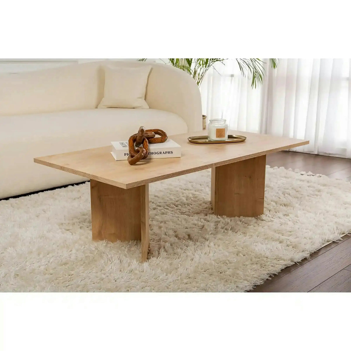 Masuta cafea SABIN, stejar, PAL melaminat, 119x60x40 cm