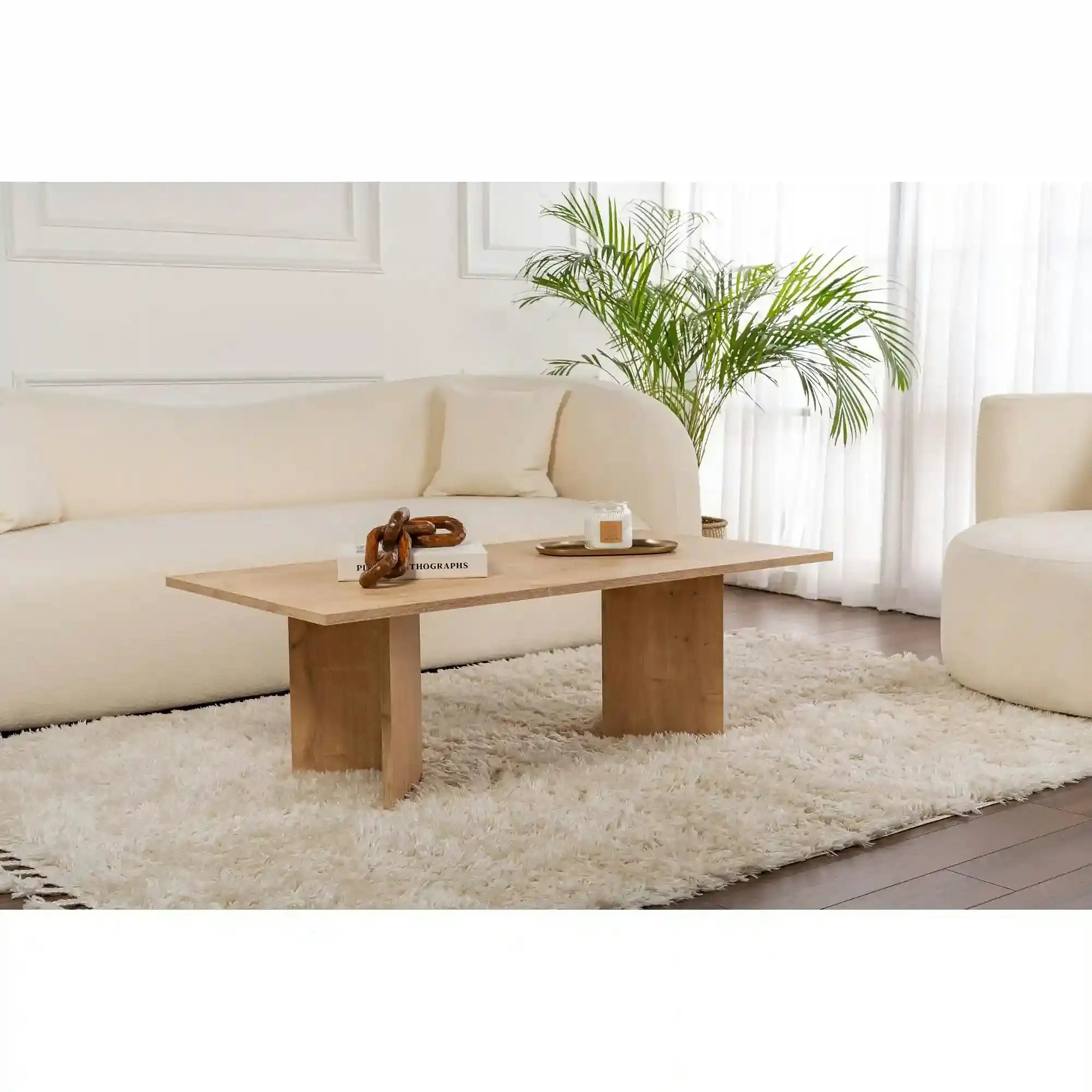 Masuta cafea SABIN, stejar, PAL melaminat, 119x60x40 cm