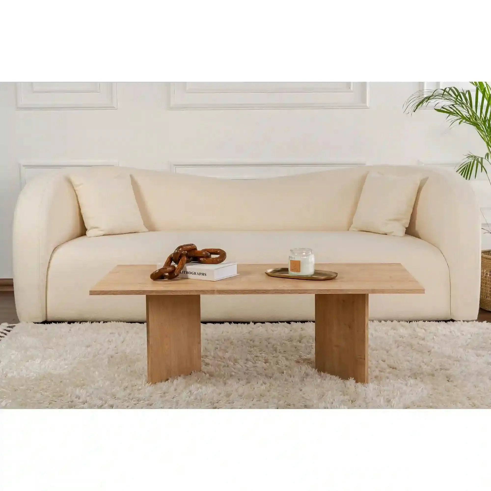 Masuta cafea SABIN, stejar, PAL melaminat, 119x60x40 cm
