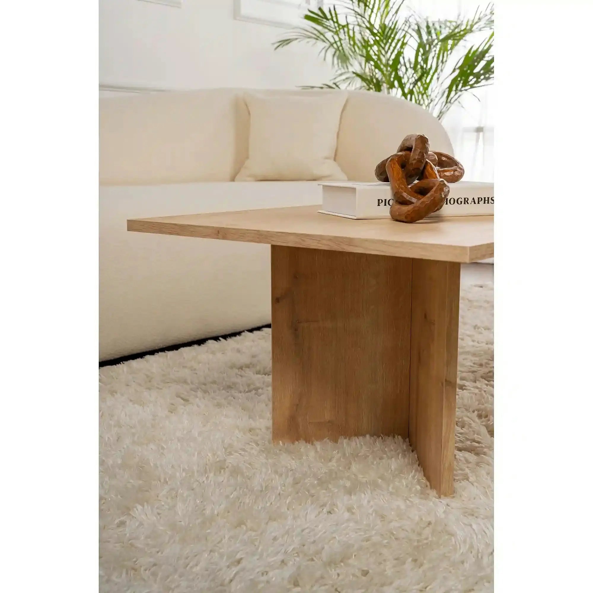Masuta cafea SABIN, stejar, PAL melaminat, 119x60x40 cm