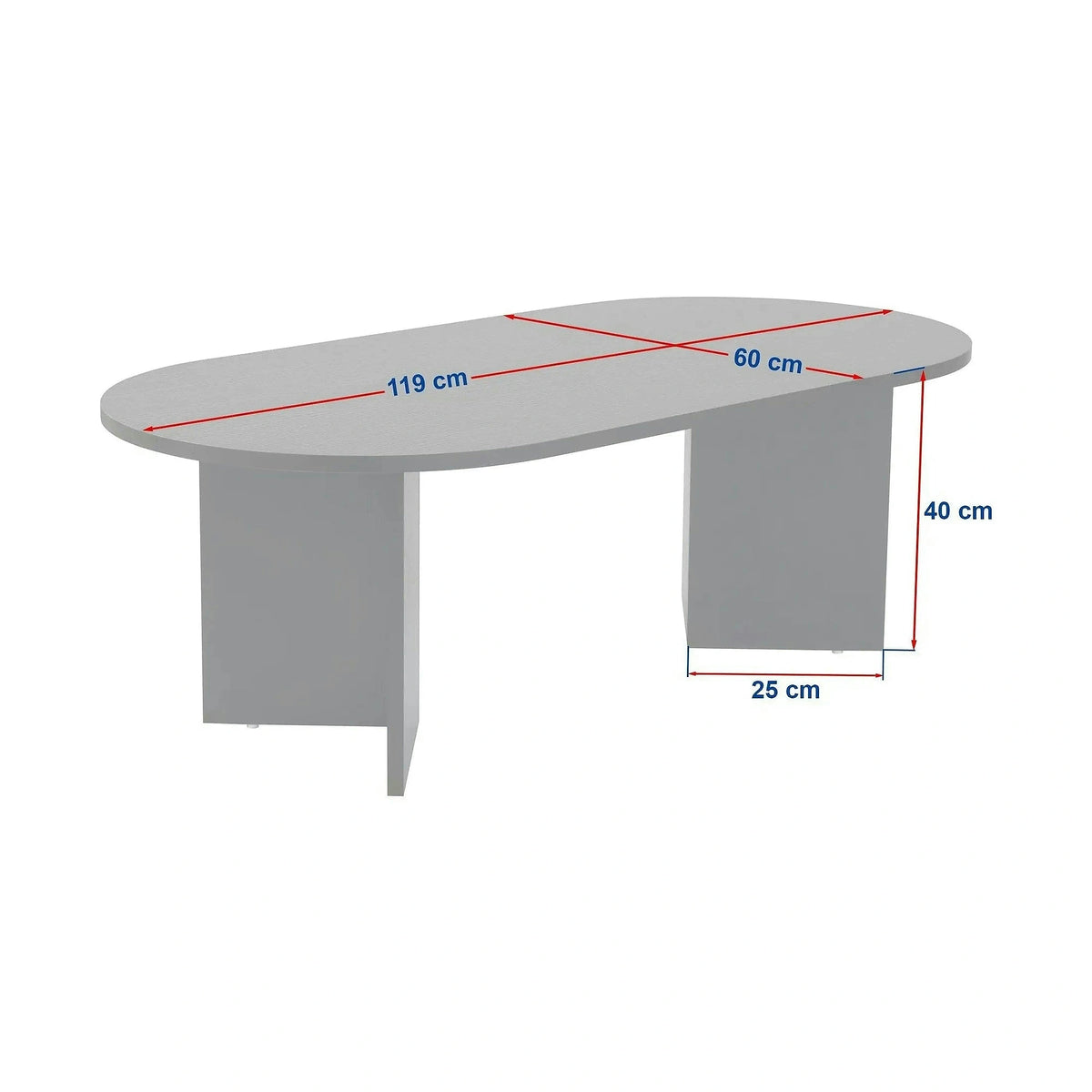 Masuta cafea SABLE, alb, PAL, 119x60x40 cm