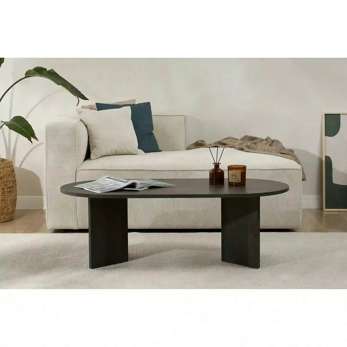 Masuta cafea SABLE, negru, PAL, 119x60x40 cm