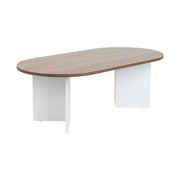 Masuta cafea SABLE, nuc/alb, PAL, 119x60x40 cm