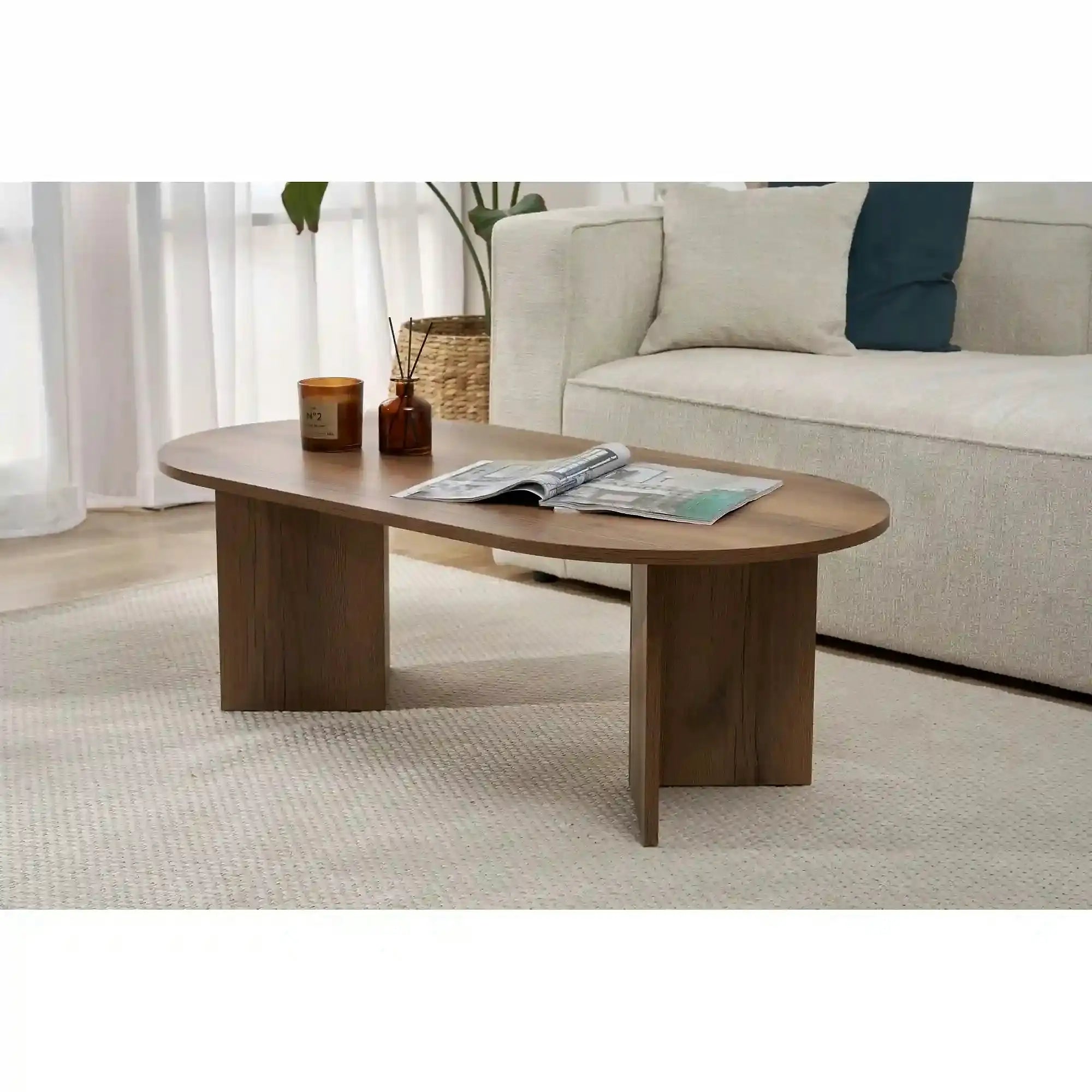 Masuta cafea SABLE, nuc inchis, PAL, 119x60x40 cm