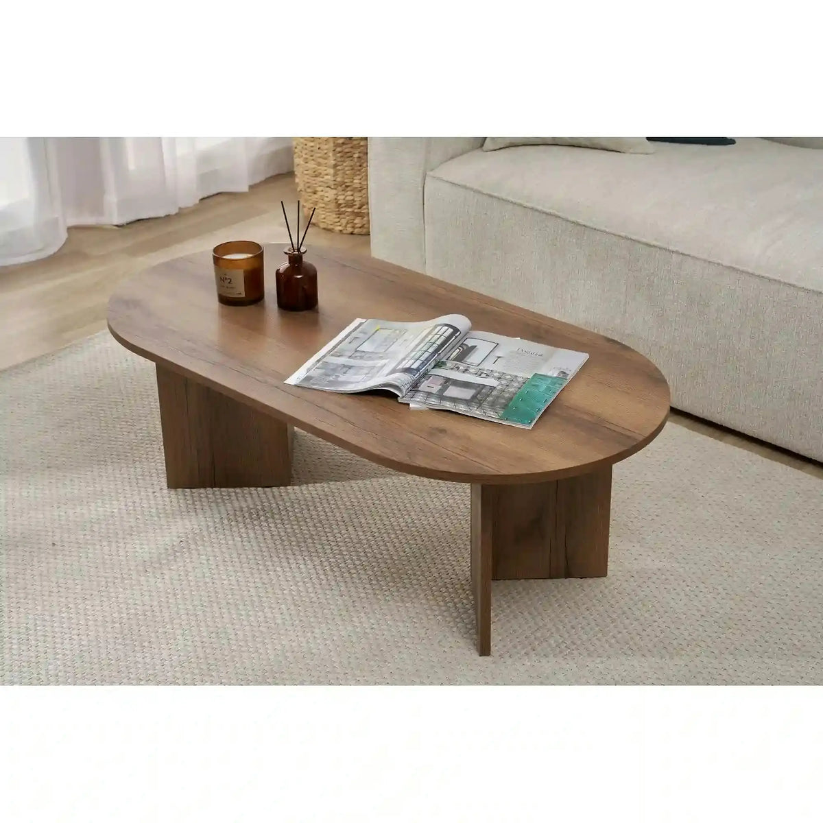 Masuta cafea SABLE, nuc inchis, PAL, 119x60x40 cm