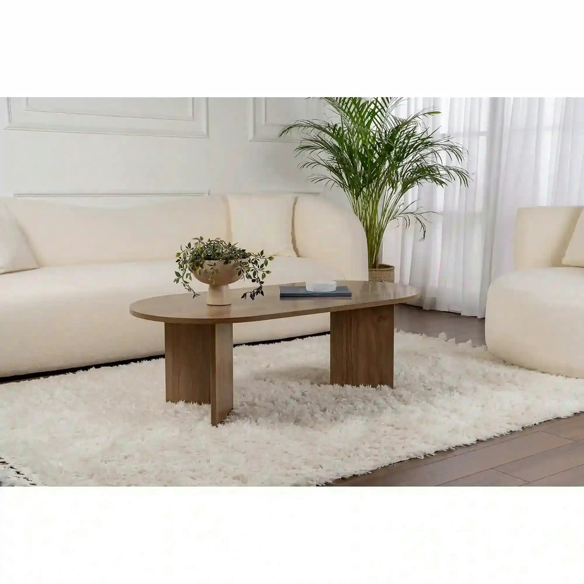 Masuta cafea SABLE, nuc, PAL, 119x60x40 cm