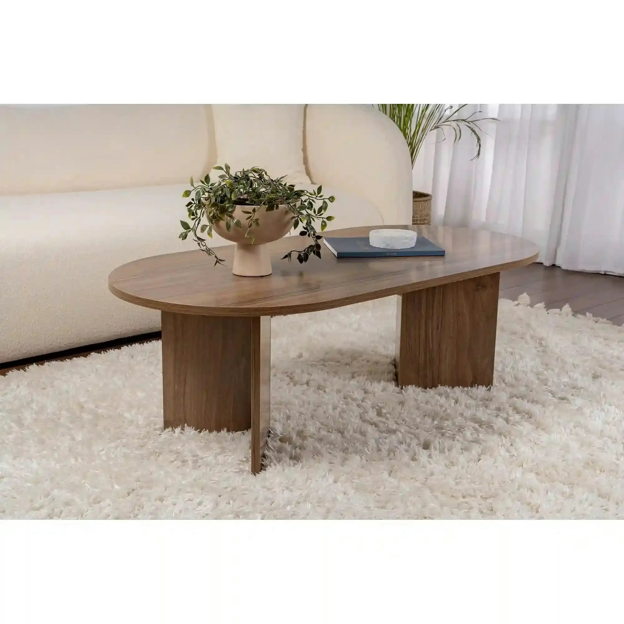 Masuta cafea SABLE, nuc, PAL, 119x60x40 cm