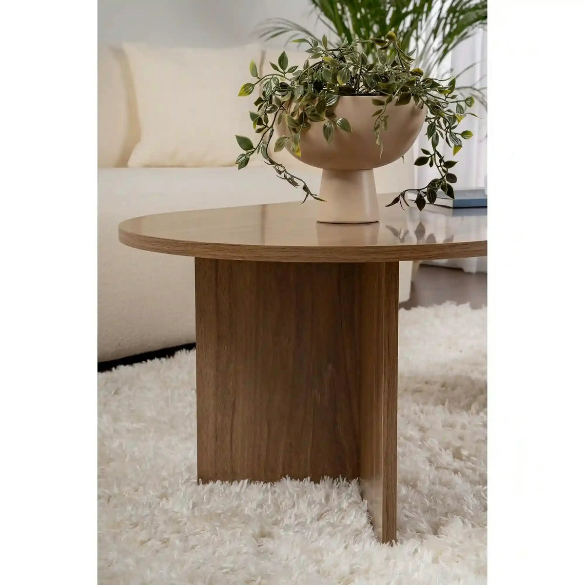 Masuta cafea SABLE, nuc, PAL, 119x60x40 cm