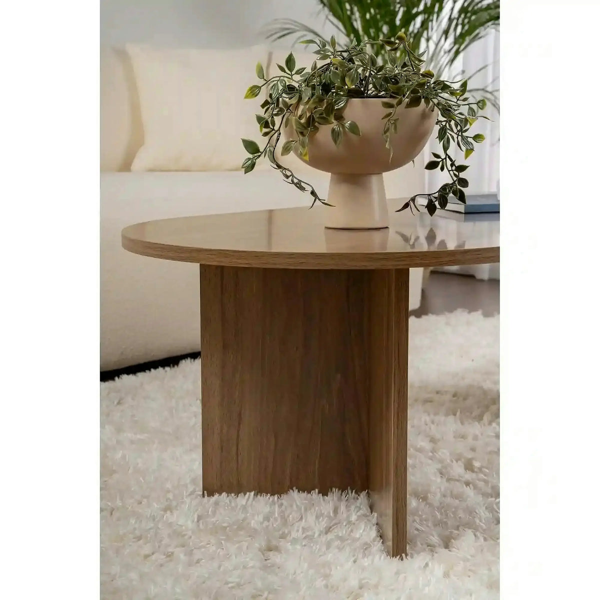Masuta cafea SABLE, nuc, PAL, 119x60x40 cm