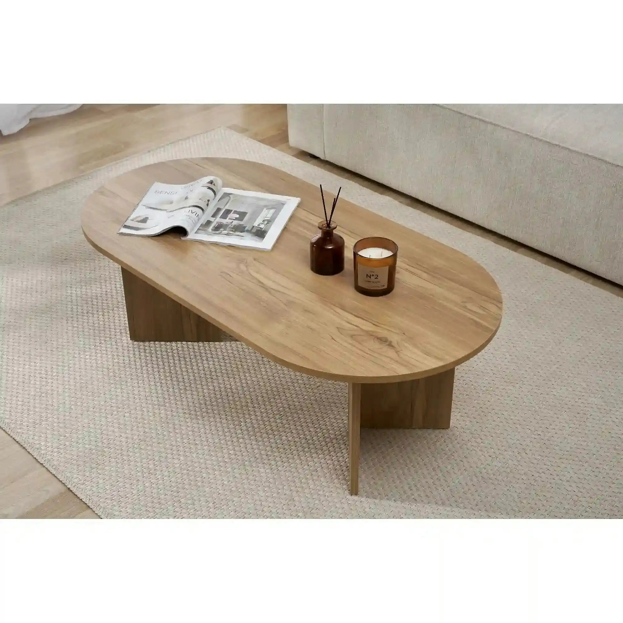 Masuta cafea SABLE, stejar, PAL, 119x60x40 cm