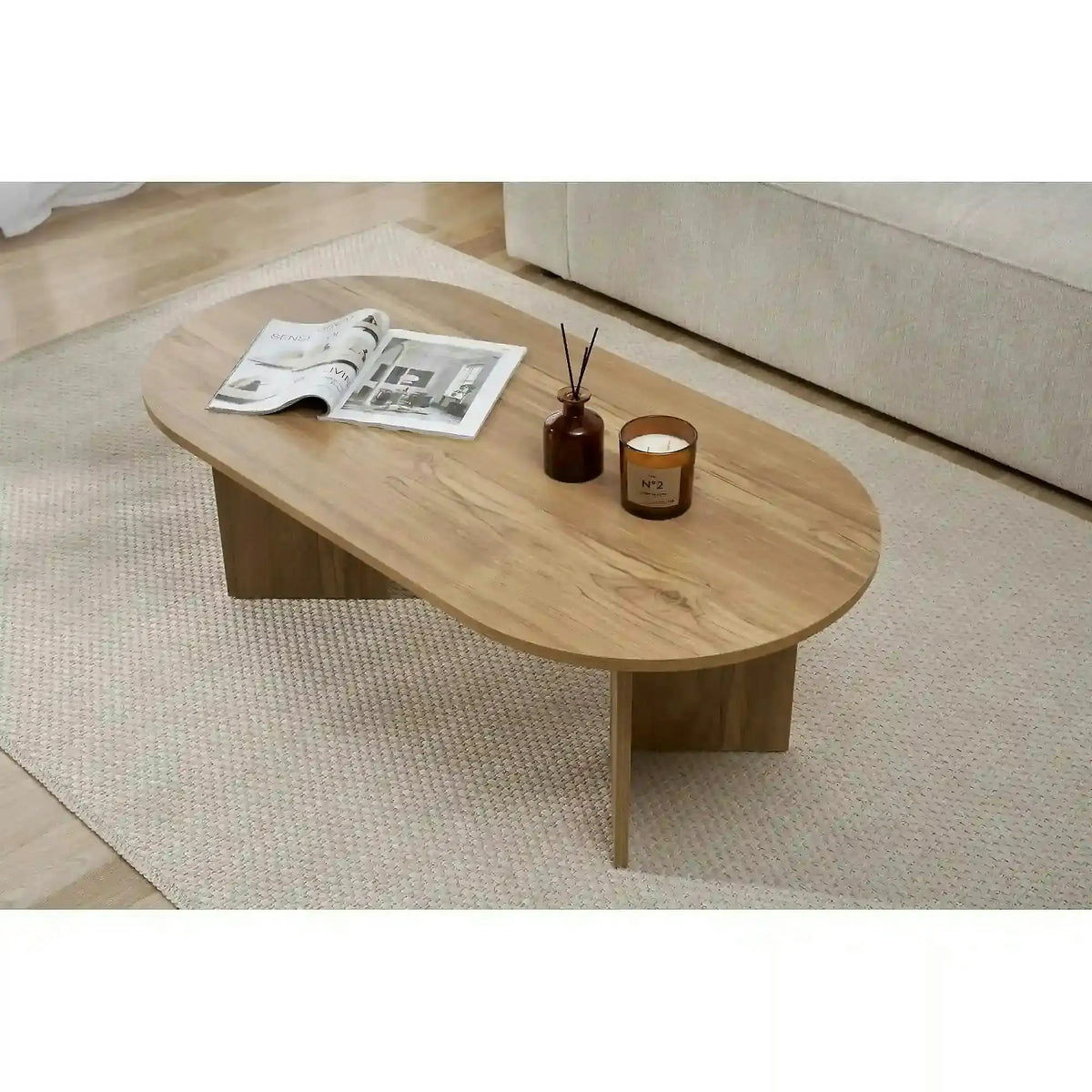 Masuta cafea SABLE, stejar, PAL, 119x60x40 cm
