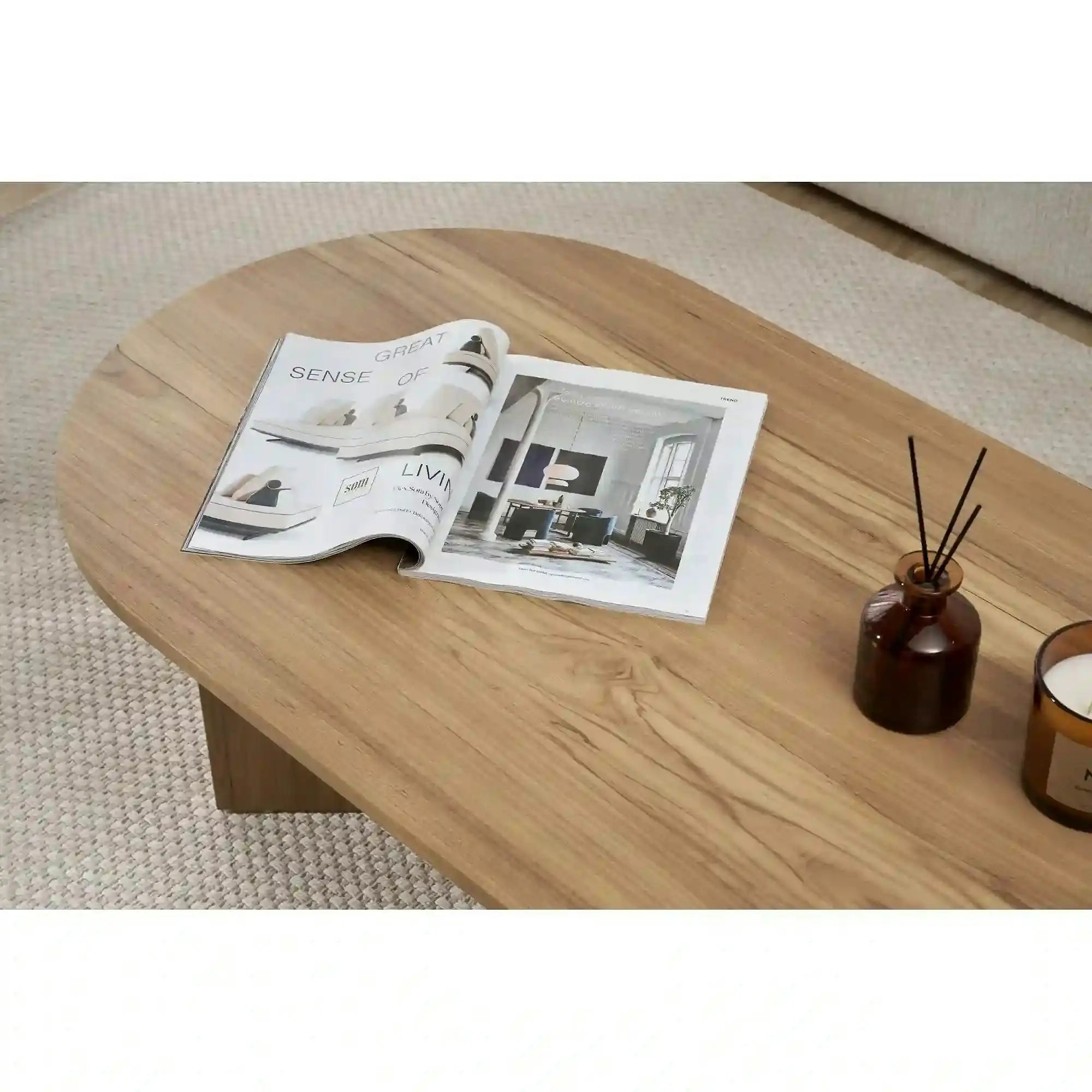 Masuta cafea SABLE, stejar, PAL, 119x60x40 cm