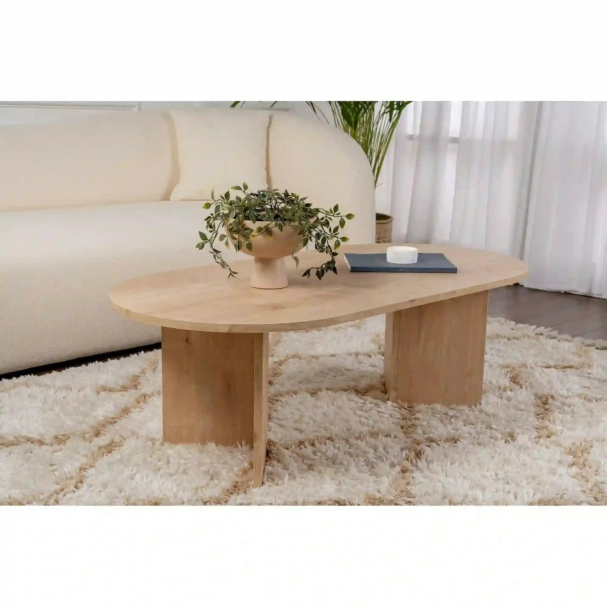 Masuta cafea SABLE, stejar safir, PAL, 119x60x40 cm