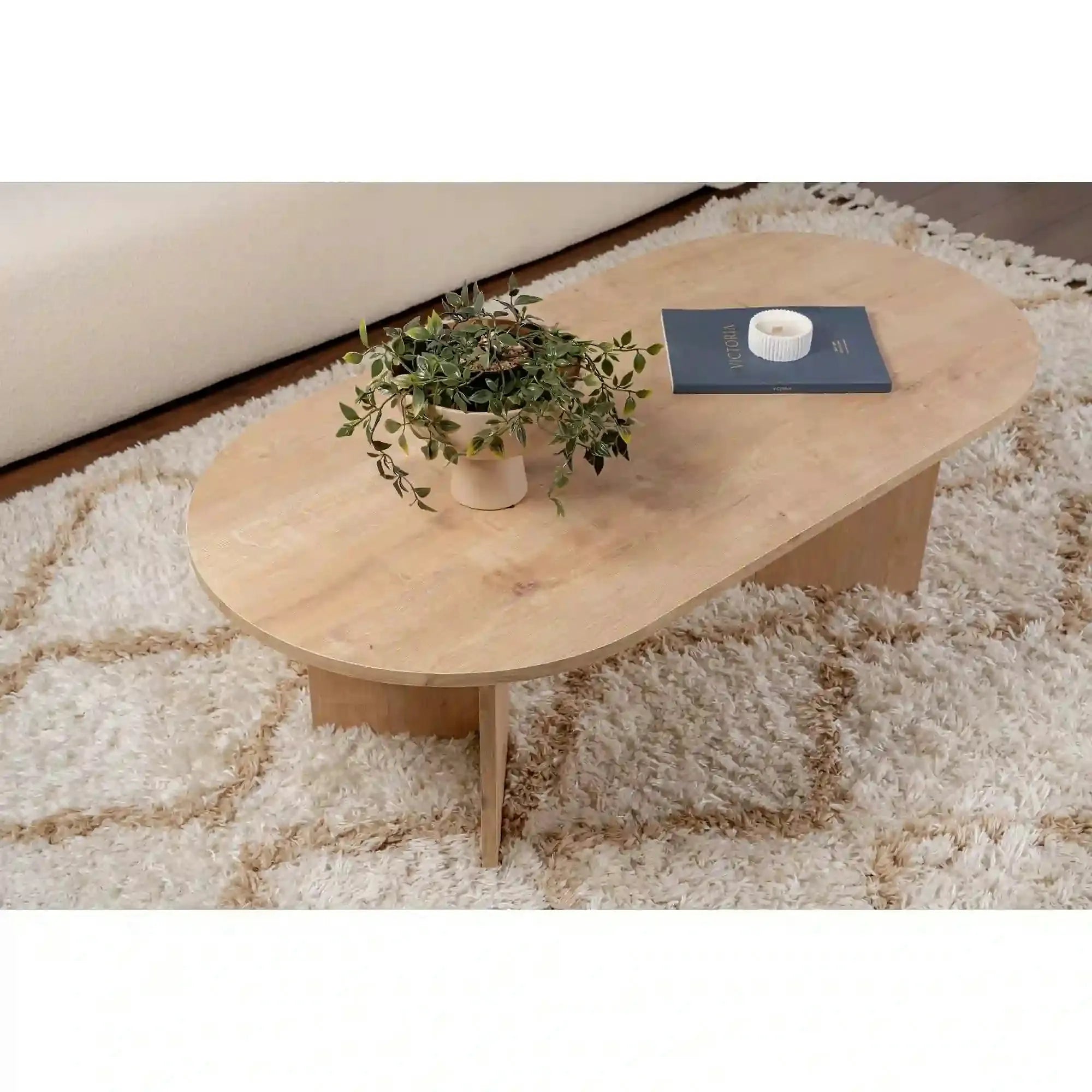 Masuta cafea SABLE, stejar safir, PAL, 119x60x40 cm