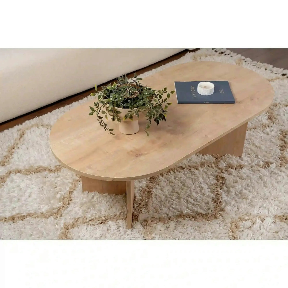 Masuta cafea SABLE, stejar safir, PAL, 119x60x40 cm