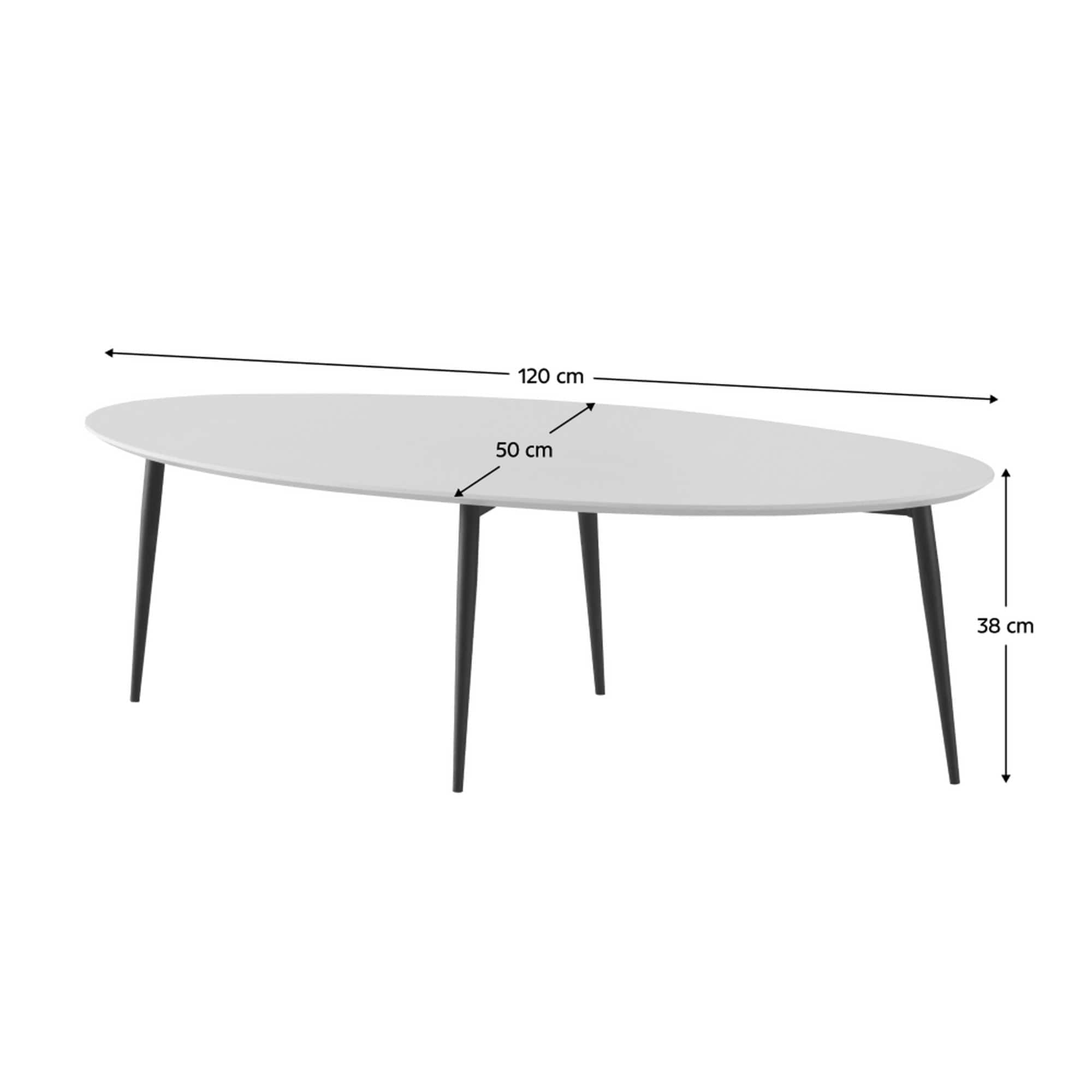 Masuta cafea SANAM, alb/negru, 120x50x38 cm