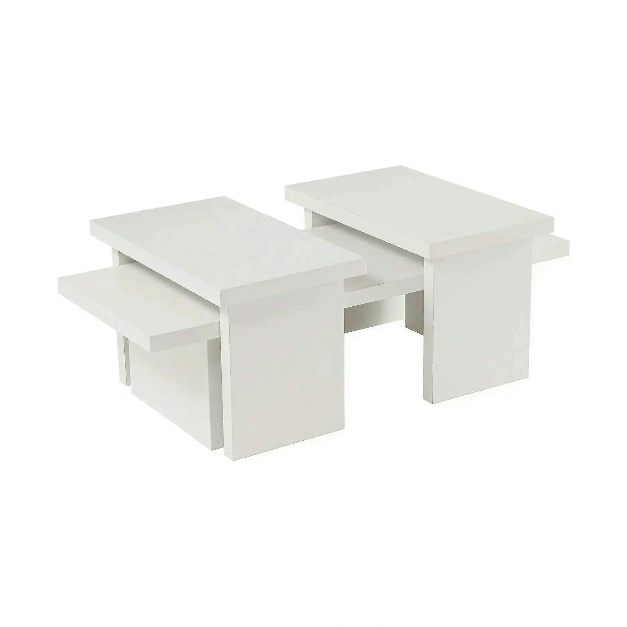 Masuta cafea SANCTUARY, alb, PAL, 110x45x30 cm