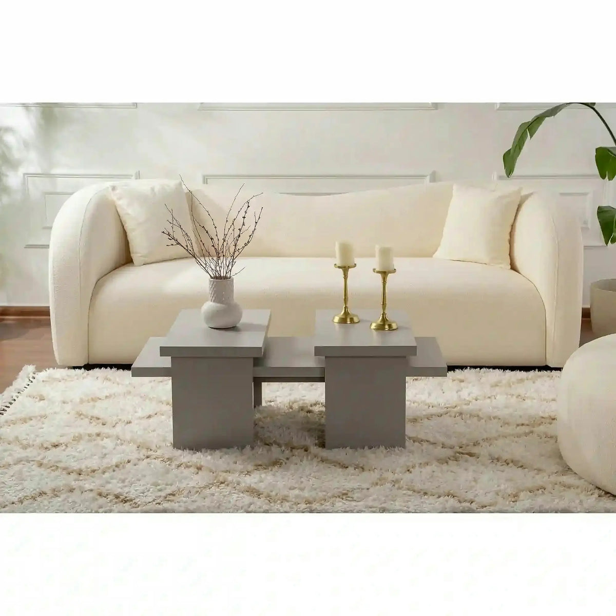 Masuta cafea SANCTUARY, gri, PAL, 110x45x30 cm